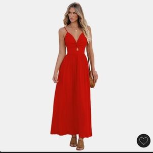 Cupshe Red‎ Summer Maxi cutout backless dress
